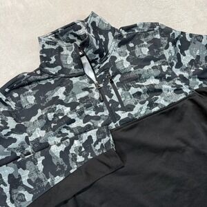 The North Face Sweatshirt Men's Small Black White Camo 1/4 Zip Pullover Outdoors